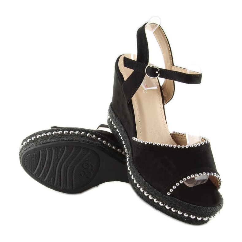 Sandali neri con zeppa U-6272 neri nero 1