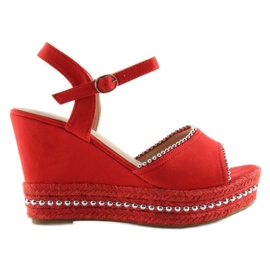 Sandali con zeppa rossi U-6272 rossi rosso 2