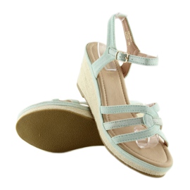 Sandali su un tacco basso a zeppa celadon SR-2817 Verde 2