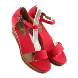 Sandali con zeppa rossi J7731-8 rossi rosso 1