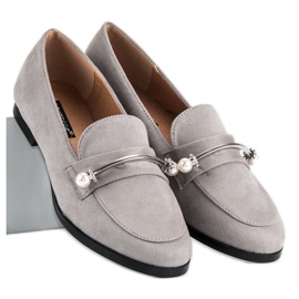 Scarpe grigie con perle grigio 2