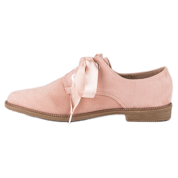 Scarpe con nastro di raso rosa 1