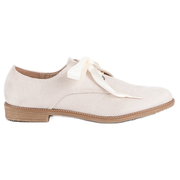 Scarpe con nastro di raso marrone 1
