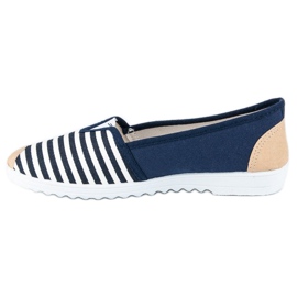 Ciabattine a righe blu bianca marrone blu navy 1