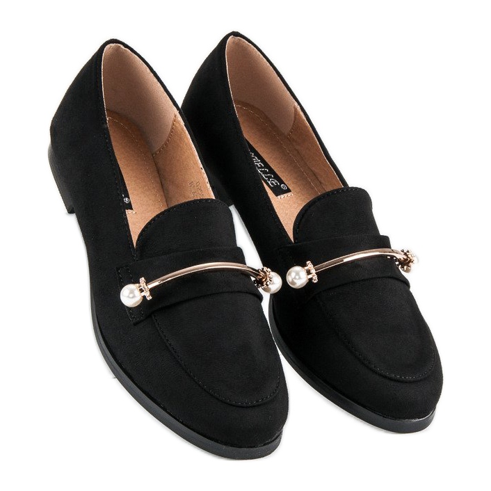 Francesine nere con perle nero 1