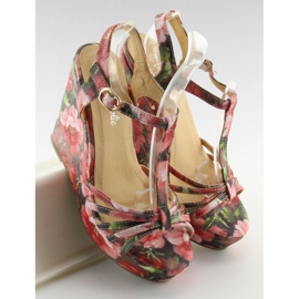 Sandali con zeppa YX-17 rossi rosso 1