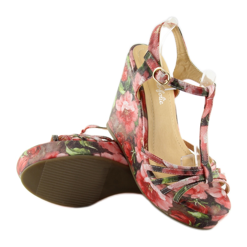 Sandali con zeppa YX-17 rossi rosso 2