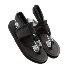 Sandali neri in cotone DD81P nero 1