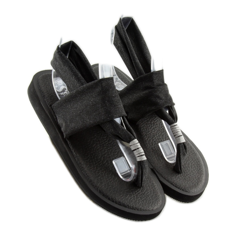 Sandali neri in cotone DD81P nero 1
