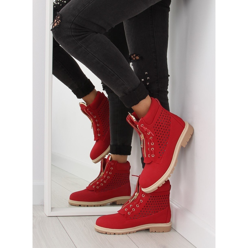 Balmane traforate, cerniera dorata, rosso R103 Rosso 1