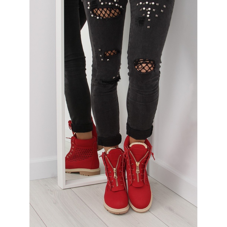 Balmane traforate, cerniera dorata, rosso R103 Rosso 2