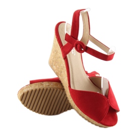 Sandali rossi su zeppa in sughero 3811 rosso 1