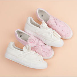 Sneakers slip-on con fiocco bianca 1