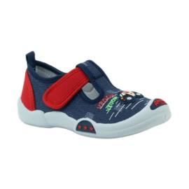 American Club Scarpe da ginnastica americane per bambini sottopiede in pelle rosso blu navy 1