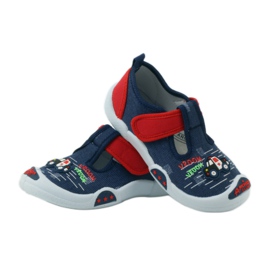 American Club Scarpe da ginnastica americane per bambini sottopiede in pelle rosso blu navy 3