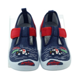 American Club Scarpe da ginnastica americane per bambini sottopiede in pelle rosso blu navy 4