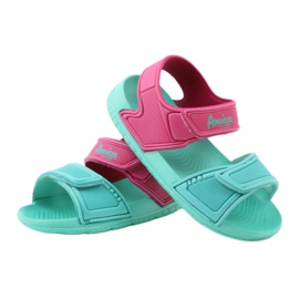 Sandali da bambino per acqua American Club menta rosa verde 3
