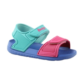 Sandali da bambino blu American Club per acqua 6631 verde rosa 1