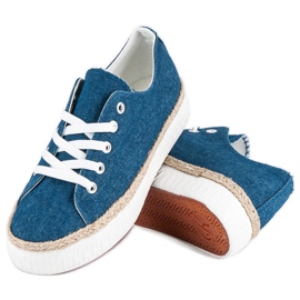 Kylie Rampicanti allacciati sulla piattaforma blu 1