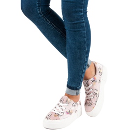 Kylie Sneakers In Velluto Sulla Piattaforma bianco rosa 1