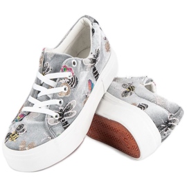 Kylie Sneakers In Velluto Sulla Piattaforma grigio 1
