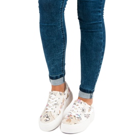 Kylie Sneakers In Velluto Sulla Piattaforma beige 1