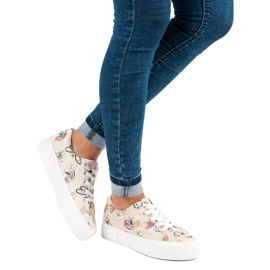 Kylie Sneakers In Velluto Sulla Piattaforma beige 2