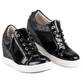 Kylie Sneaker alla moda con zeppa nero 1