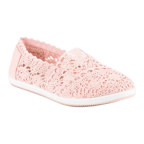 Ballerine in pizzo rosa 1