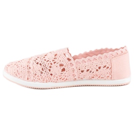 Ballerine in pizzo rosa 2