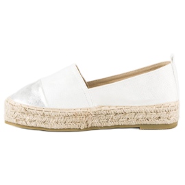 Espadrillas slip-on sulla piattaforma bianco 1