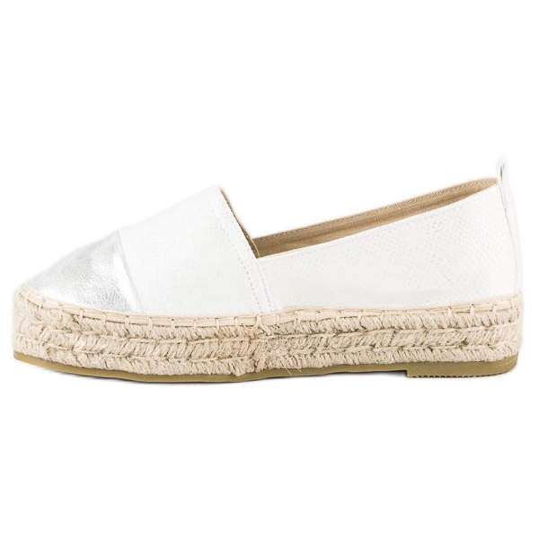 Espadrillas slip-on sulla piattaforma bianca 1