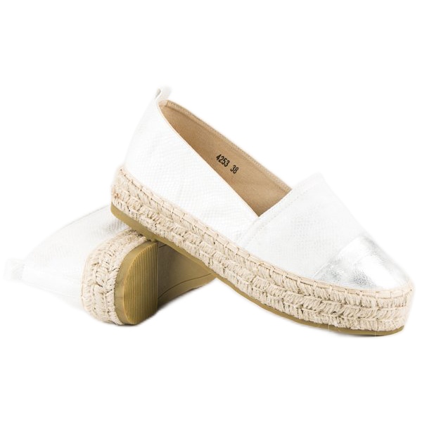 Espadrillas slip-on sulla piattaforma bianco 2