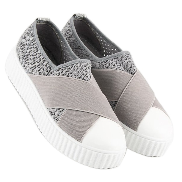 Sneakers Creepers traforate grigio 2