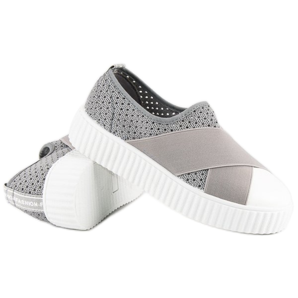 Sneakers Creepers traforate grigio 1