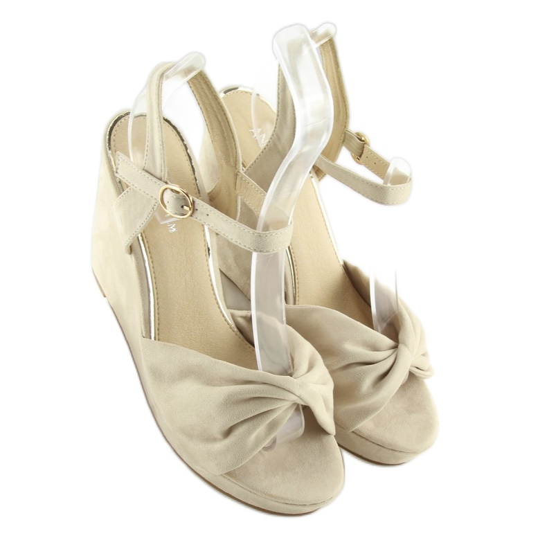 Sandali con zeppa beige JM-M214M beige 1
