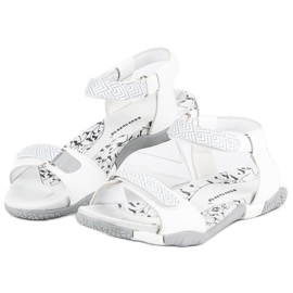 Hasby Sandali piatti con velcro bianco 1