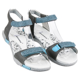 Hasby Sandali piatti con velcro grigio 2