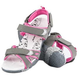 Hasby Sandali da donna con velcro grigio 1