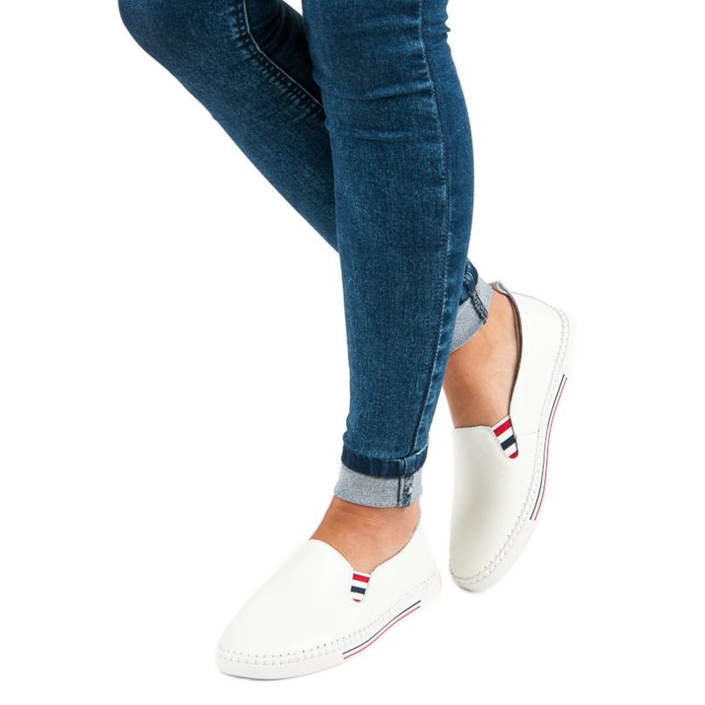 Filippo Slipons in pelle bianca 1