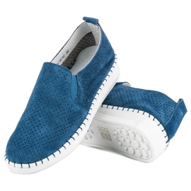 Filippo Scarpe senza lacci traforate blu 2