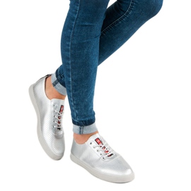 Sneakers Argento Con Traforato grigio 1
