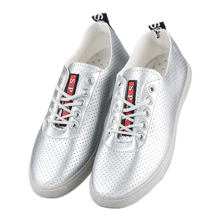 Sneakers Argento Con Traforato grigio 2