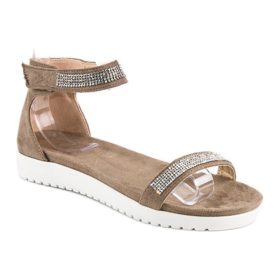 Evento Sandali eleganti con velcro marrone 1