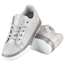 Sneakers allacciate argento grigio 2