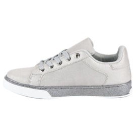 Sneakers allacciate argento grigio 1