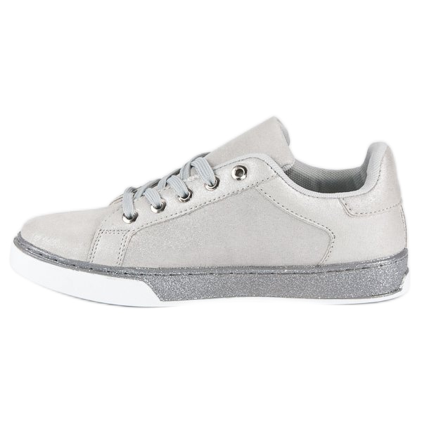Sneakers allacciate argento grigio 1