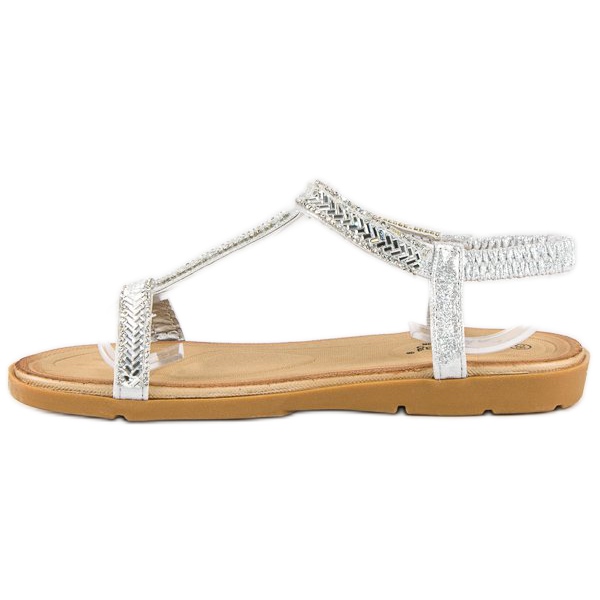 Fama Sandali argento con elastico grigio 2