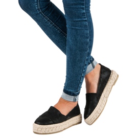 Espadrillas slip-on sulla piattaforma nero 2