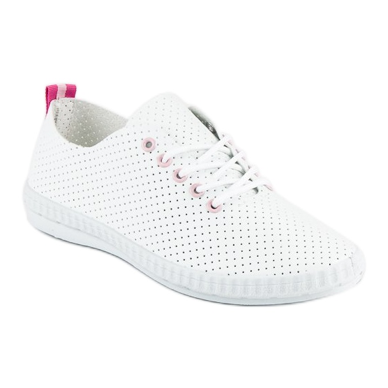 Sneakers Mckeylor traforate bianco rosa 1